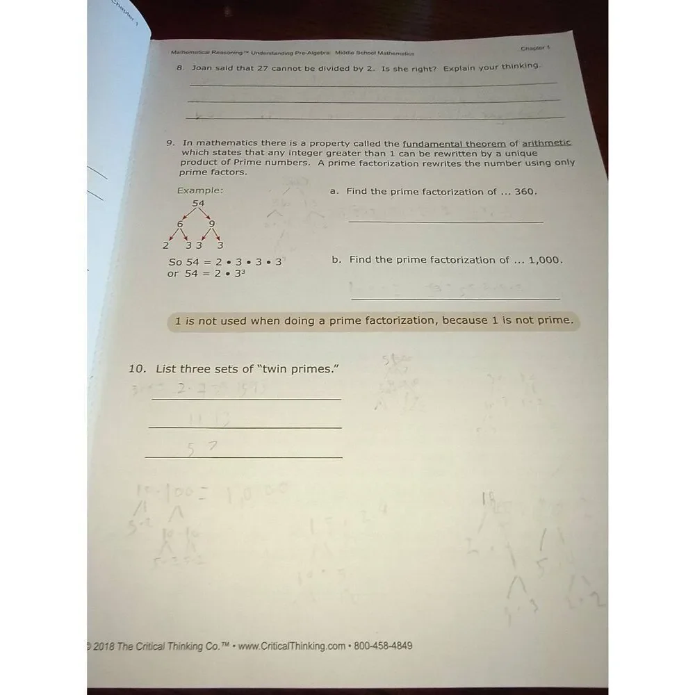 Understanding Pre-Algebra Workbook Middle School Mathematics (Grades 6-8)